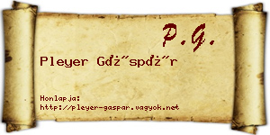 Pleyer Gáspár névjegykártya